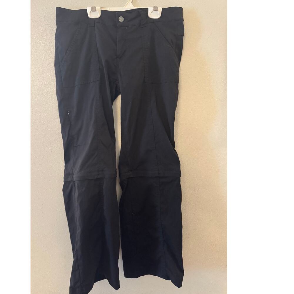 Prana black convertible hiking cargo pants women's size 10